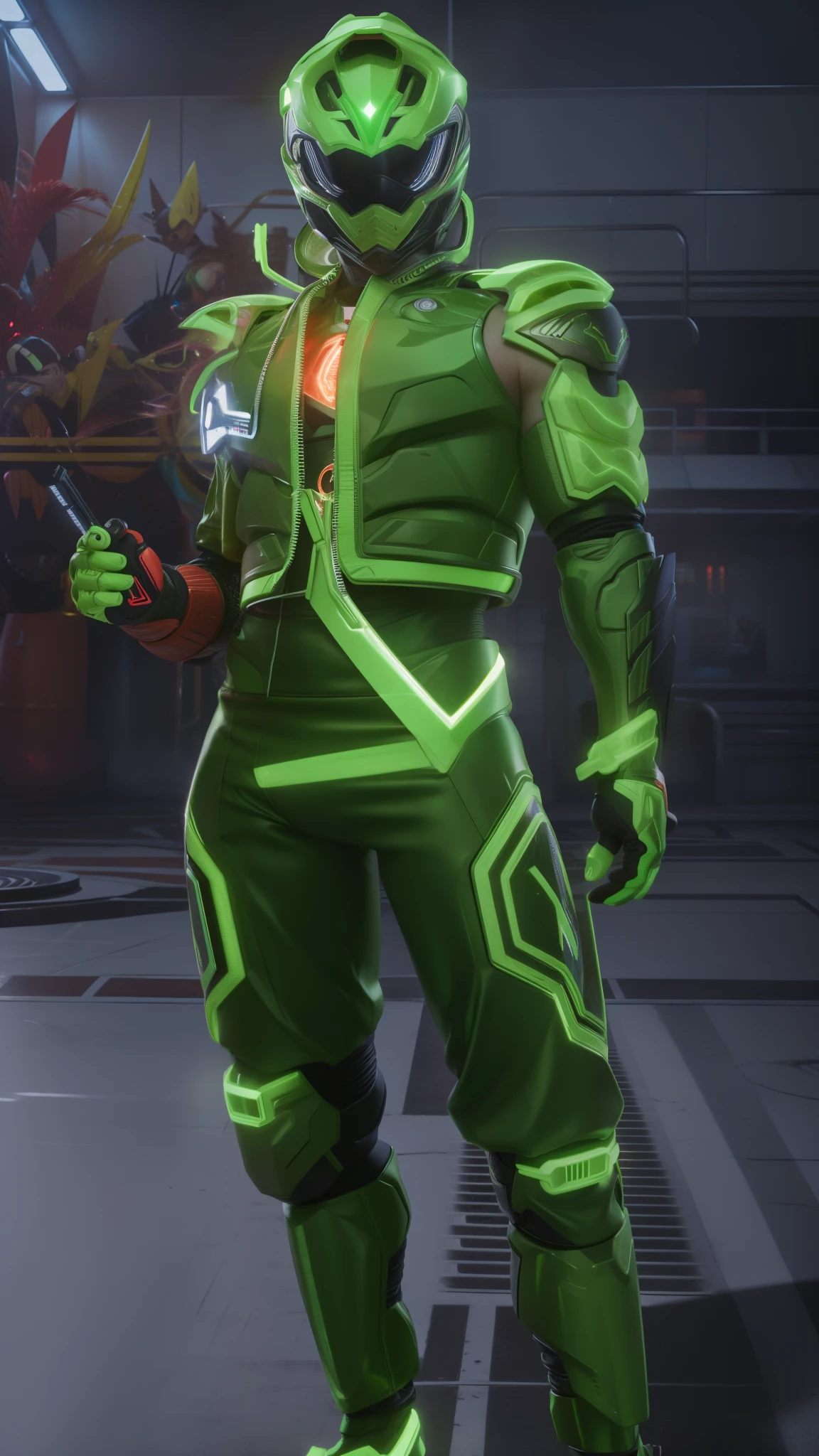 Anime, power ranger, 8k Quality, Glow,