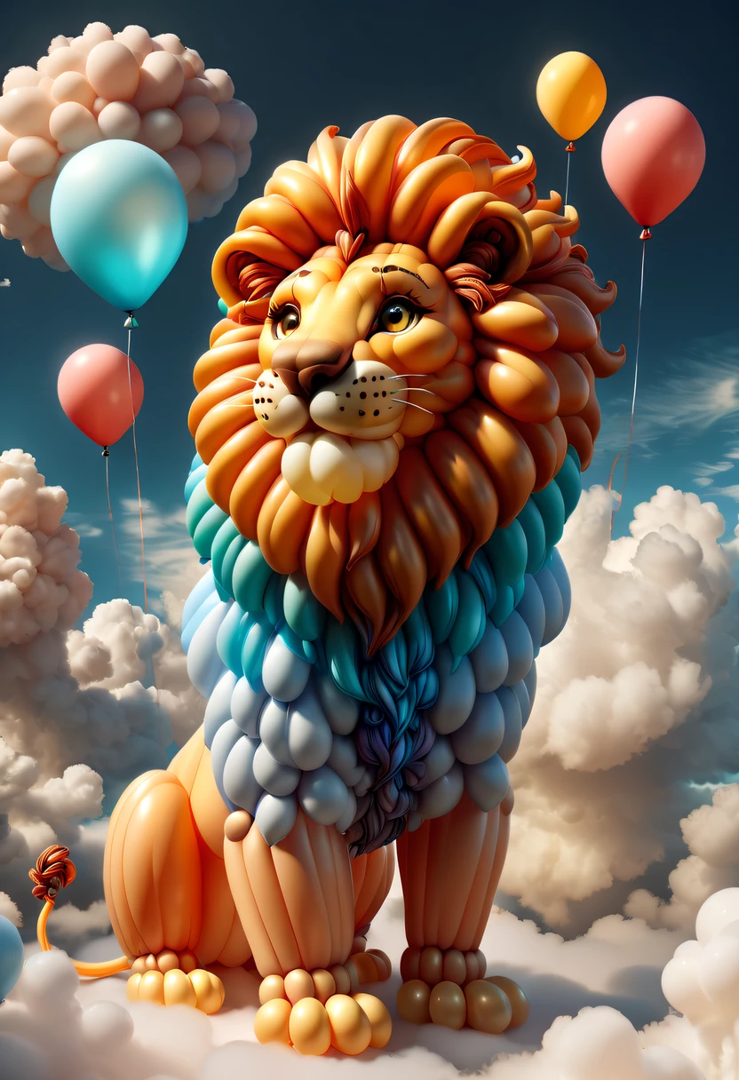 baronzi, Owl made from balloons, Sit on a tree, natta, largeeyes, Shining moon, Glowing moon, foggy ground