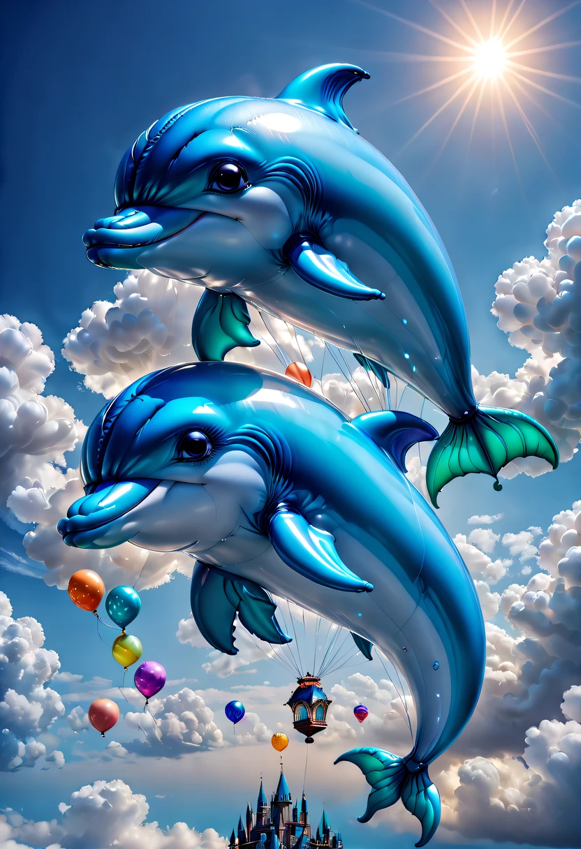 baronzi, Owl made from balloons, Sit on a tree, natta, largeeyes, Shining moon, Glowing moon, foggy ground