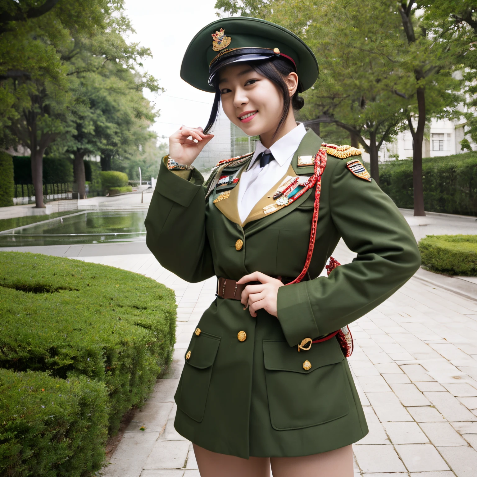 Big tits asian military officer