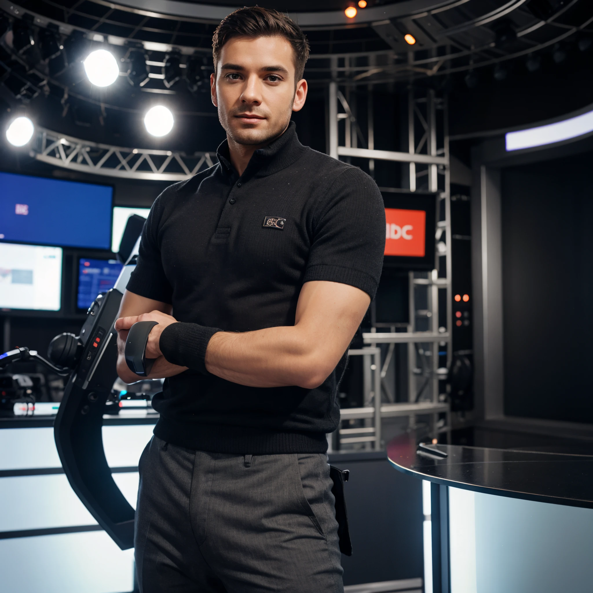 A professional male in BBC studio