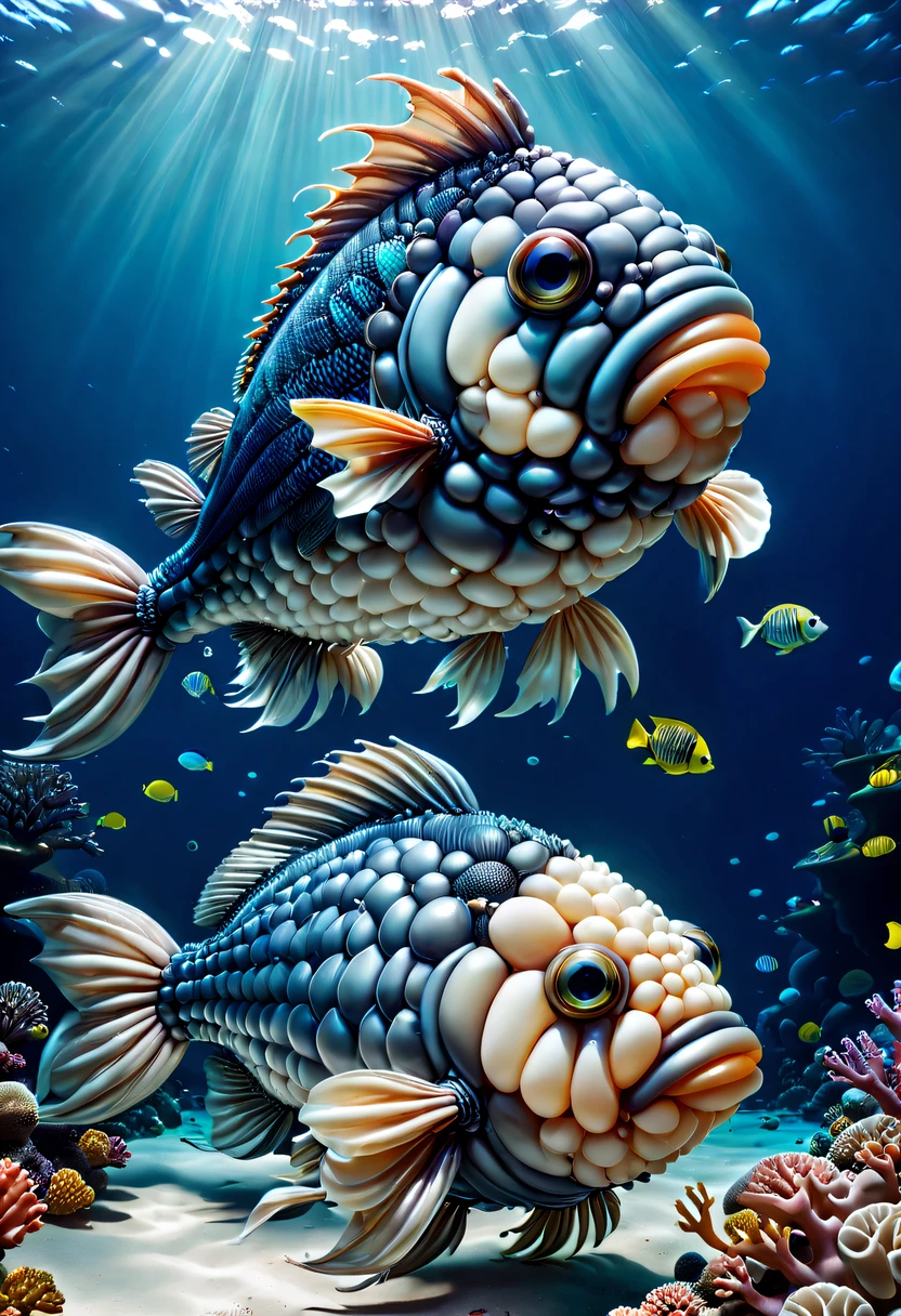 balloons, balloons, Made of balloons, The fish, balloon fish, Swim in the ocean, Shipwreck under the sea