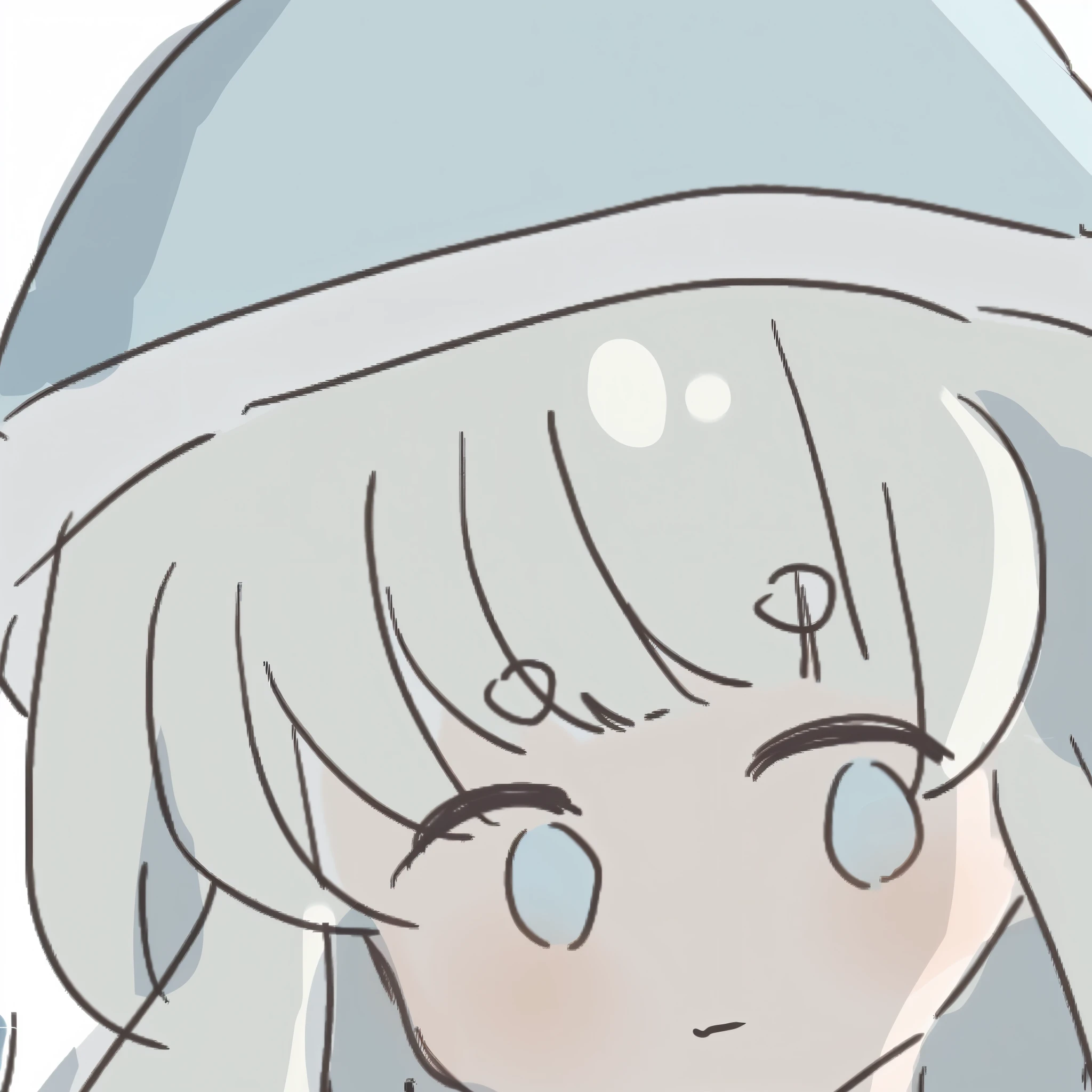 Anime girl with long hair and a blue hat and bow tie, small curvy loli, soft anime illustration, Flat anime style shading, Pale Young Ghost Girl, white cyan, cel - shaded art style, Lori, anime stylized, anime moe art style, cel shaded anime, white haired god, , cute character, she has a cute expressive face