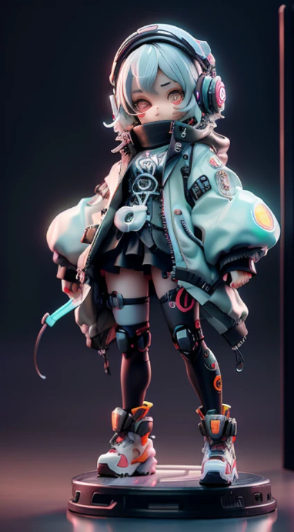 Blind box mode,a silver-haired woman, anime cyberpunk art, cyberpunk anime art, female cyberpunk anime girl, cyberpunk anime girl, dreamy cyberpunk girl, cyber punk Girl, anime cyberpunk, Cyberpunk beautiful girl, digital cyberpunk anime art, Cyberpunk Robots, neonpunk, miss seberg,Stylish clothes,Super cute IP by Pop Mart,chi bi,Models,a blind box toy,Fine shine,clean backdrop,3Drenderingof,OC rendering,Best quality at best,4k,super detailing,front-facing view,POP market toys,studio lit,Stand up
