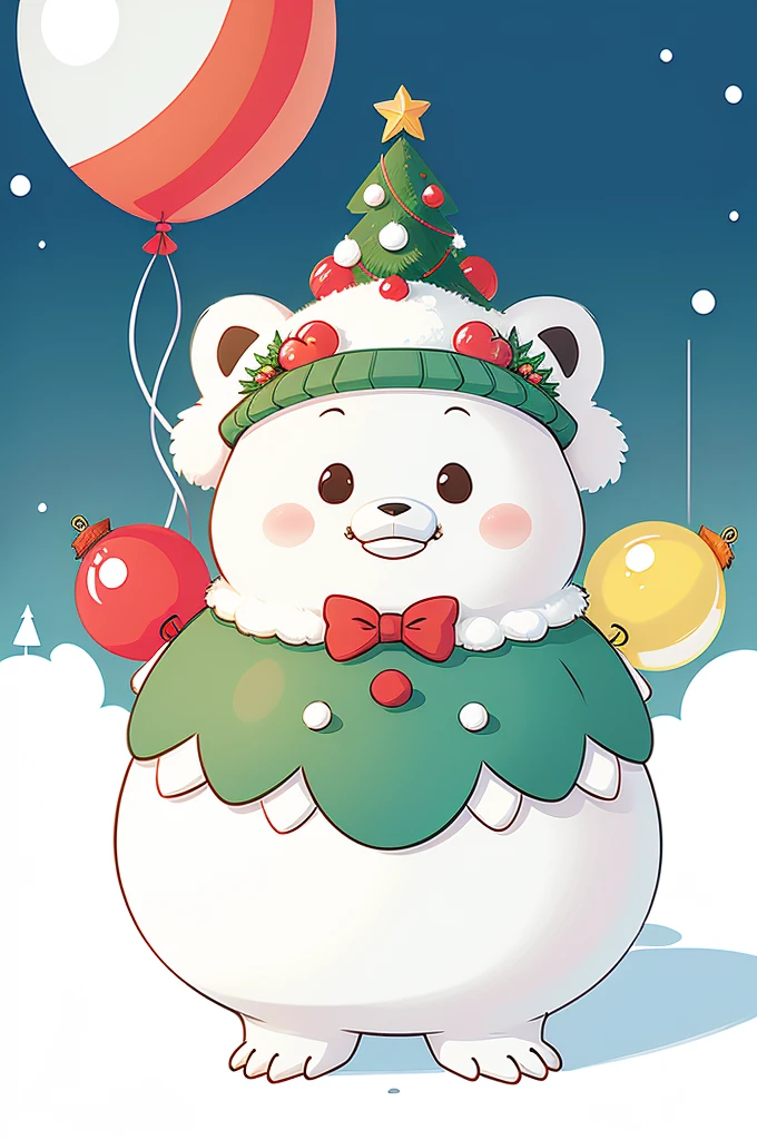 ((Christmas polar bear made of balloons and little penguin made of balloons, Wearing a Christmas hat made of balloons)), , ((Christmas background, Christmas tree made of balloons, gifts,)), Cute and detailed digital art, lovely digital painting, Cute balloon penguin, Lovely detailed artwork, digital painting very detailed, Cute and colorful, cute big breasts, Highly detailed digital artwork, detail-rich、plethora of colors。Cartoon vector style, change!, avatar images, Flat anime style, Cartoon minimalism, Flat vector art, flatillustration, Cartoon Cute,