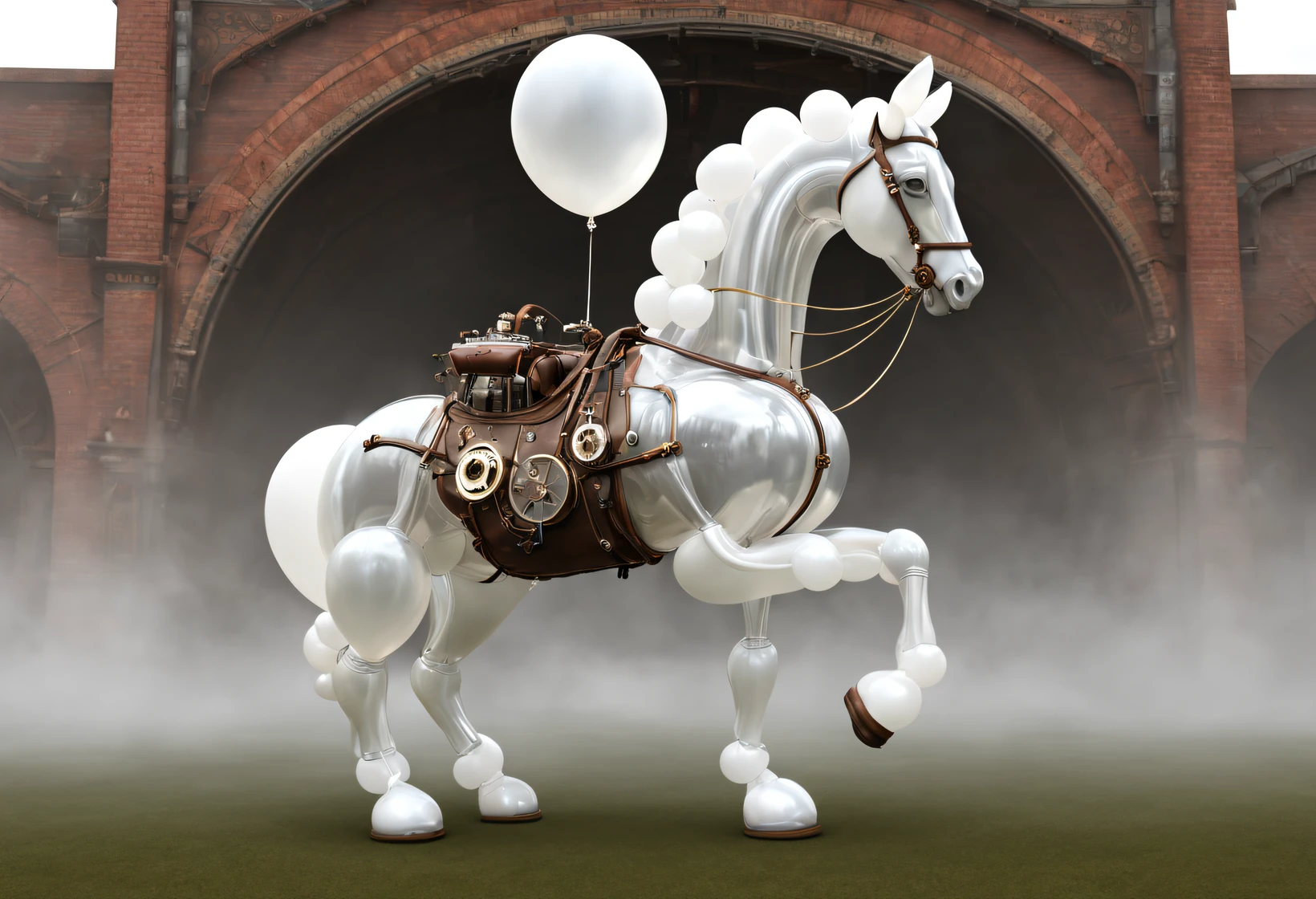（balloon art design），（Lion made of red and white balloons）, intricate balloon art，Beautiful lion shape，Complex and gorgeous CG style, 3D, ultra - detailed, c4d, Octagon rendering, Blander, 8K, k hd，Mascot 3D model, 3D ultra-detailed, Behance 3D Art Trends,