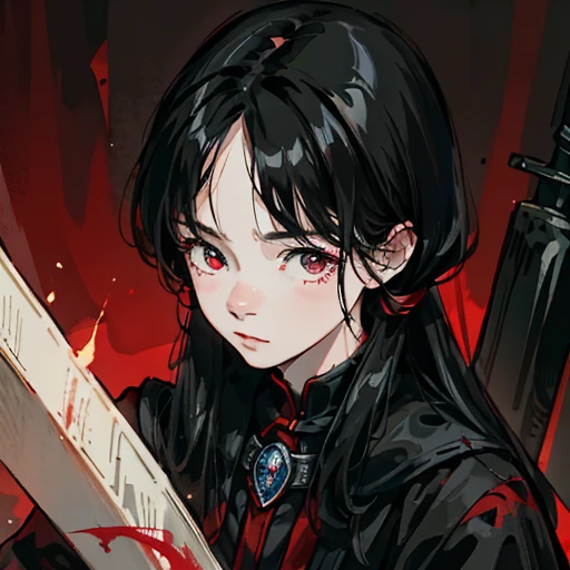 1boys,Black hair and red eyes,cynical,nobles,water ink,Western fantasy,adolable,4k
