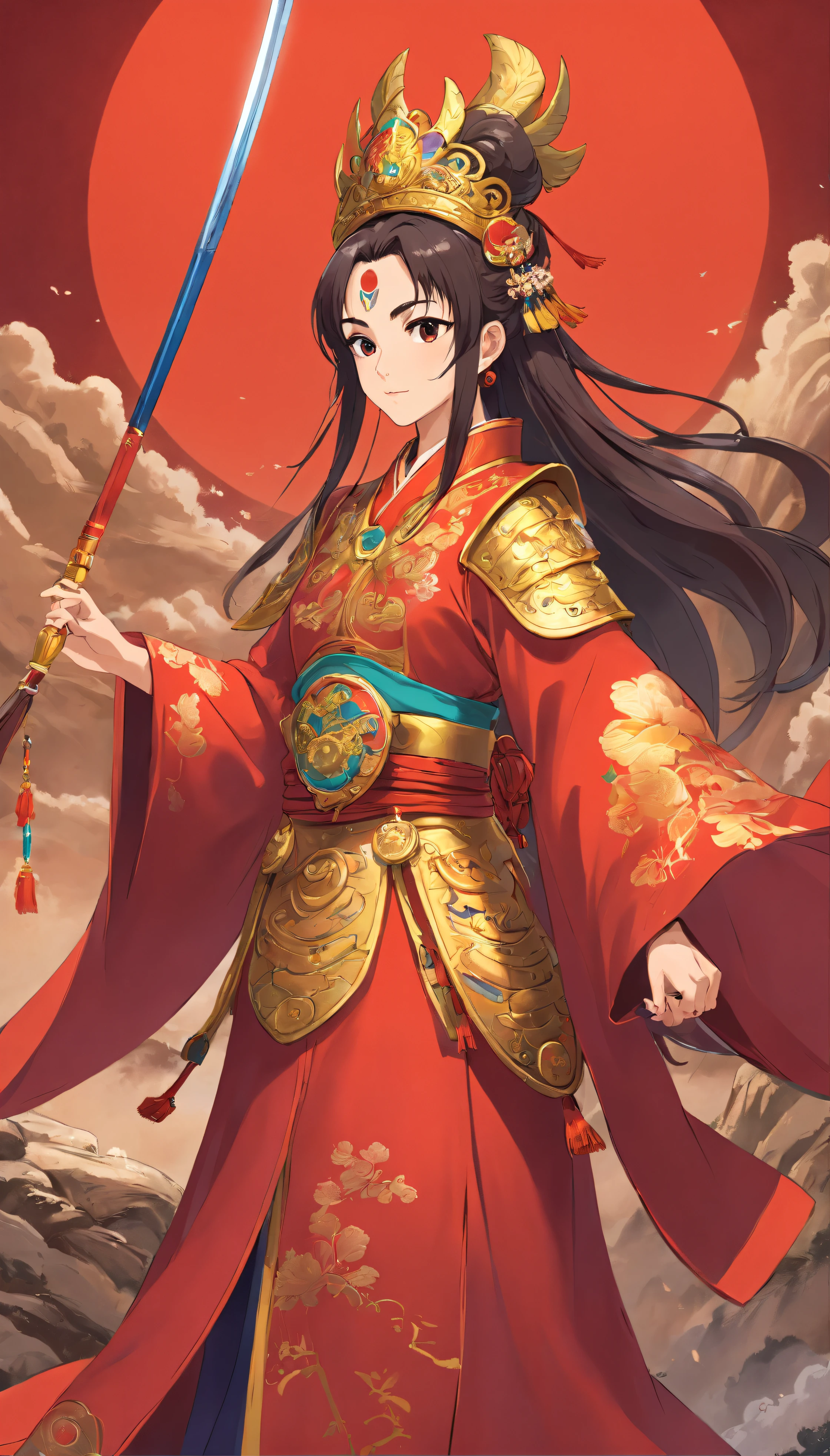 Chinese,Chinese drama,Peking Opera costumes,Guan Yu costume,Drama Facebook,red colour,The middle view is,ultra - detailed,ultra - detailed,high high quality,8K ,Focus,Highly detailed and ultra-realistic visuals,oc rendered, - AR 16:9 --q 2 --s 1000