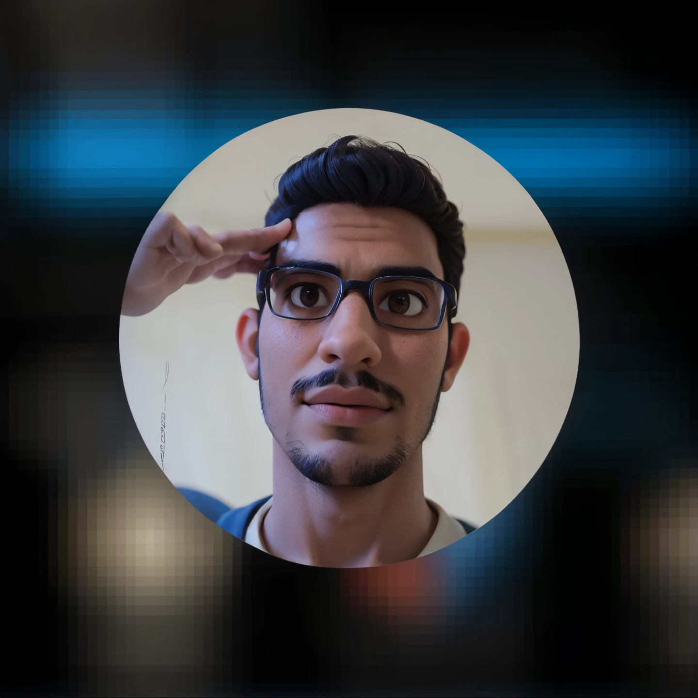 Man with glasses and beard in a circle, foto de perfil profissional, Mohamed Chahin, foto do perfil do facebook, Emad Mostaque, imagem de qualidade muito baixa, foto de perfil headshot, foto portait foto de perfil, halfbody headshot, foto de perfil 1024px, Amr Elshamy, Mohamed Reda, Alex, Ahmad Merheb