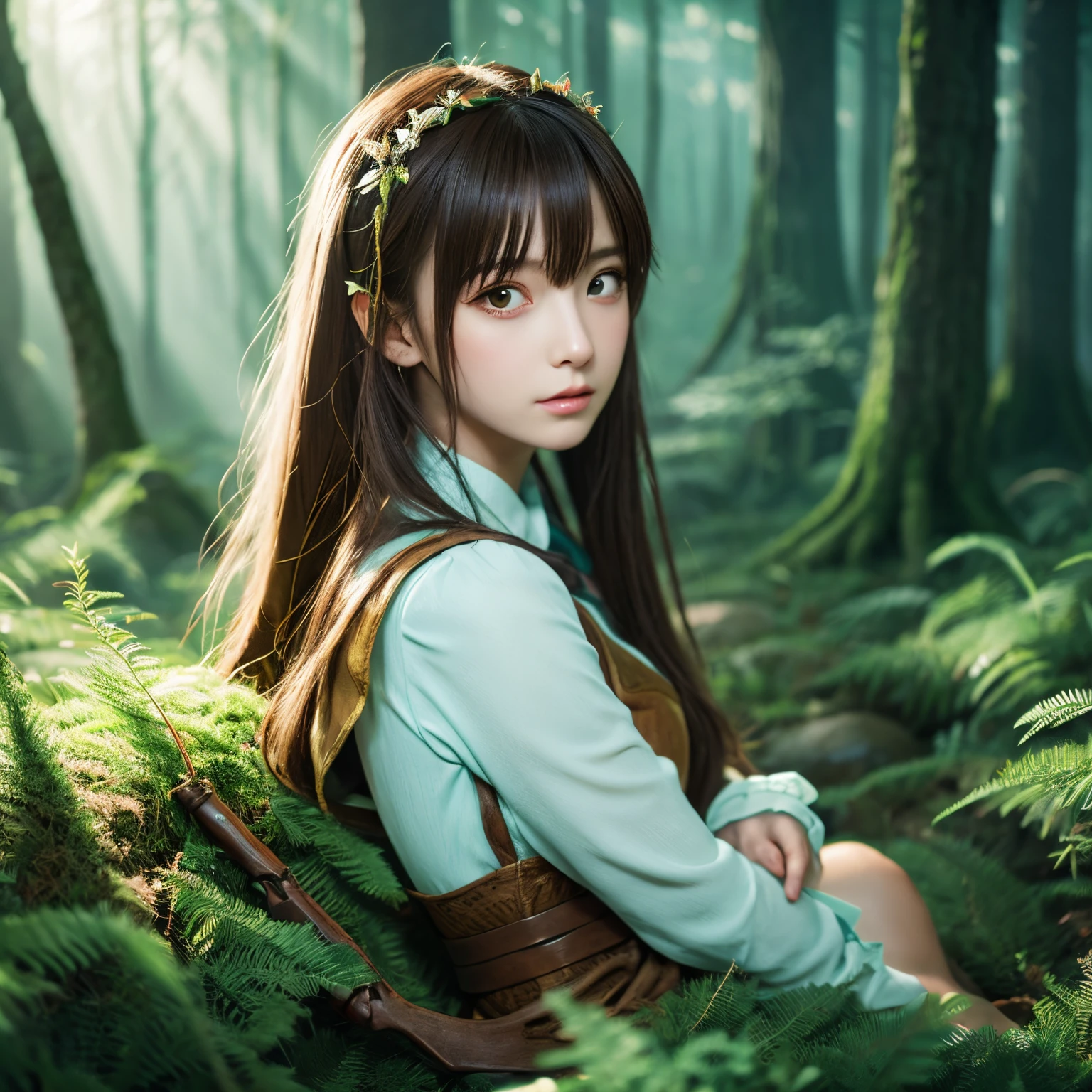 girl key forest fantasy anime