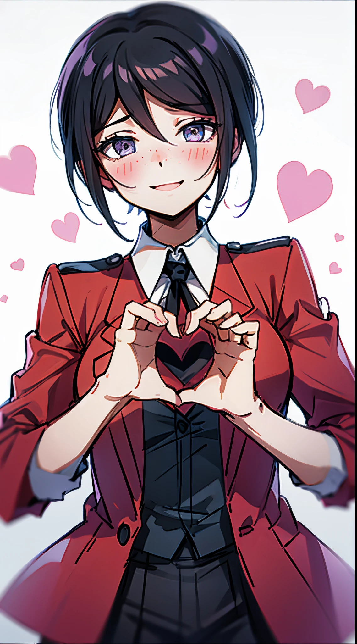 Mukuro, blush, smile, heart hands,