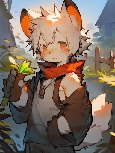 masterpiece, best quality, perfect anatomy, bright eyes, watery eyes, by milkytiger1145, furry, wolf, (felis:0.3), muscular male, solo, clothed, baggy clothing, gloves, holding vegetable, vegetable garden, fence，(by puinkey,by Artista:1.2),(by unrealplace,by kuroisumi,by milkytiger1145,by moki,by emolga 1,by ovopack:1.2),(by cydonia xia:0.8),(by Pino Daeni:0.8),(by hioshiru:0.8),(by chunie:0.8).