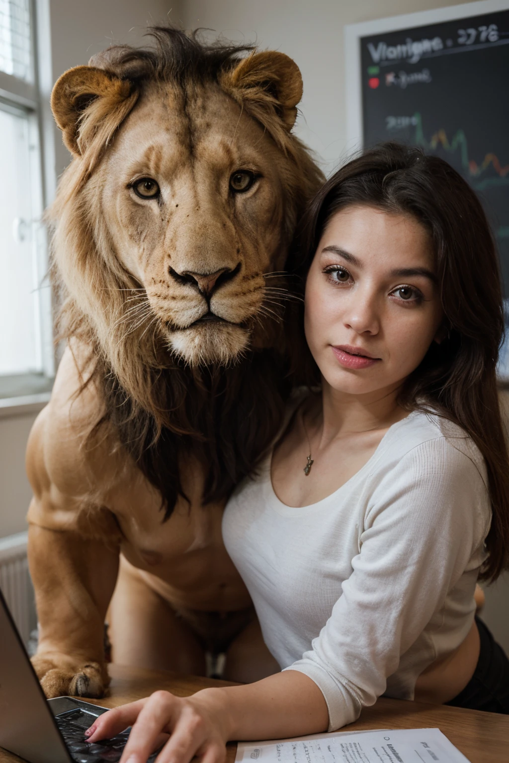 crazy forex trader with lion