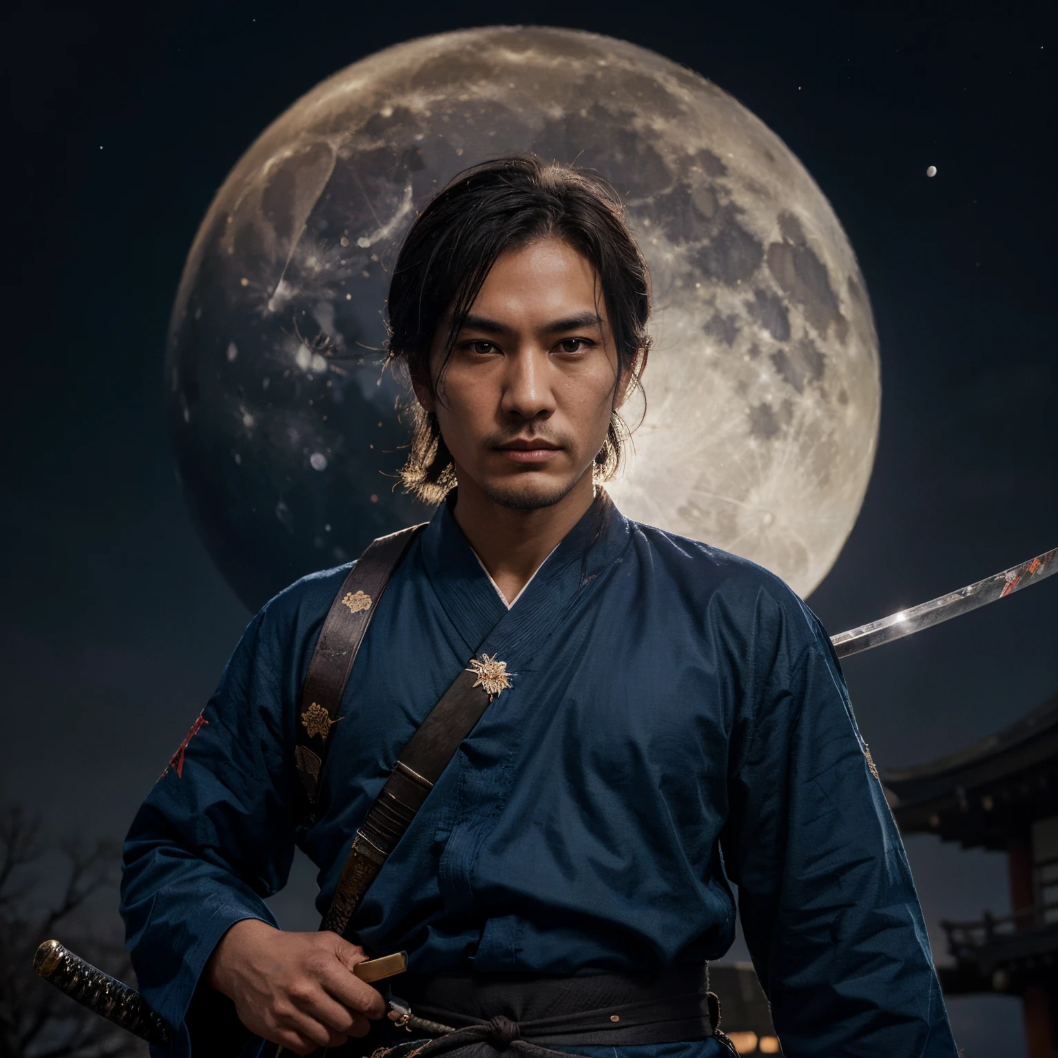 best quality, highly detailed beautifull face ana eyes, Ukiyoe painting, kokushibo, (1man, solo), face up, (Japanese sword, holding Katana), (night sky, full moon)
INFO
