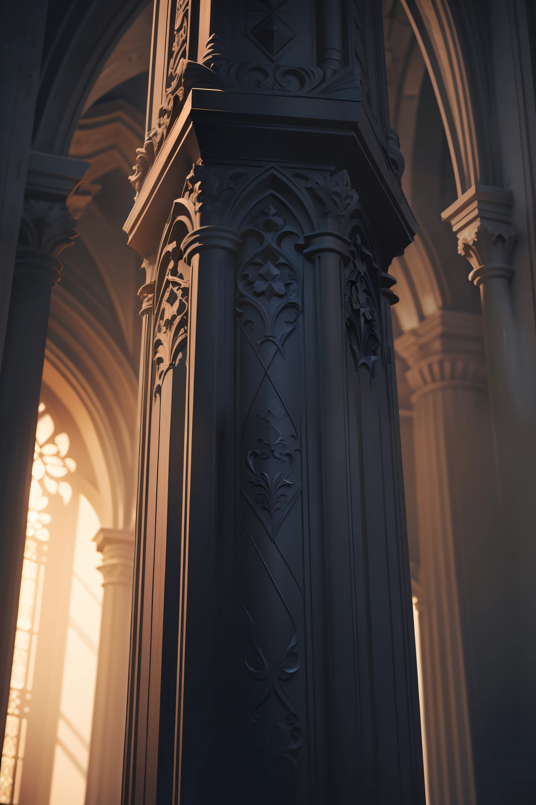 gothic column, A high resolution, 4K, A futuristic