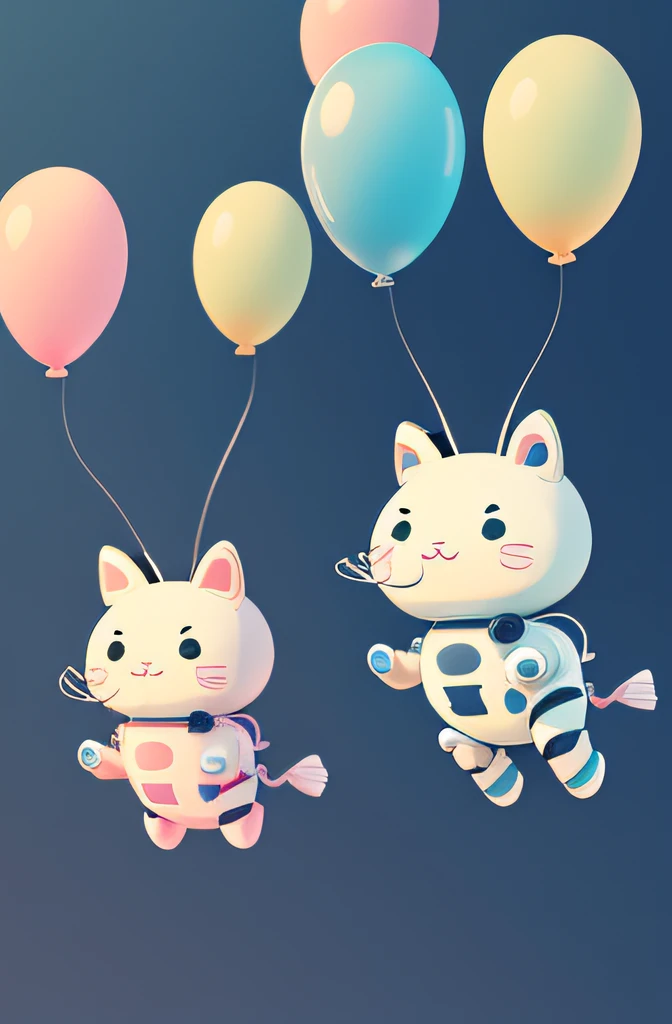 cartoon animal pattern balloon，((Cartoon Cute,Animal motifs))， Cute cartoon style, cute character, 🐋 as 🐘 as 🤖 as 👽 as 🐳, adorable creature, various animals, balloons, cute colorful cute, balloons, Small animals,