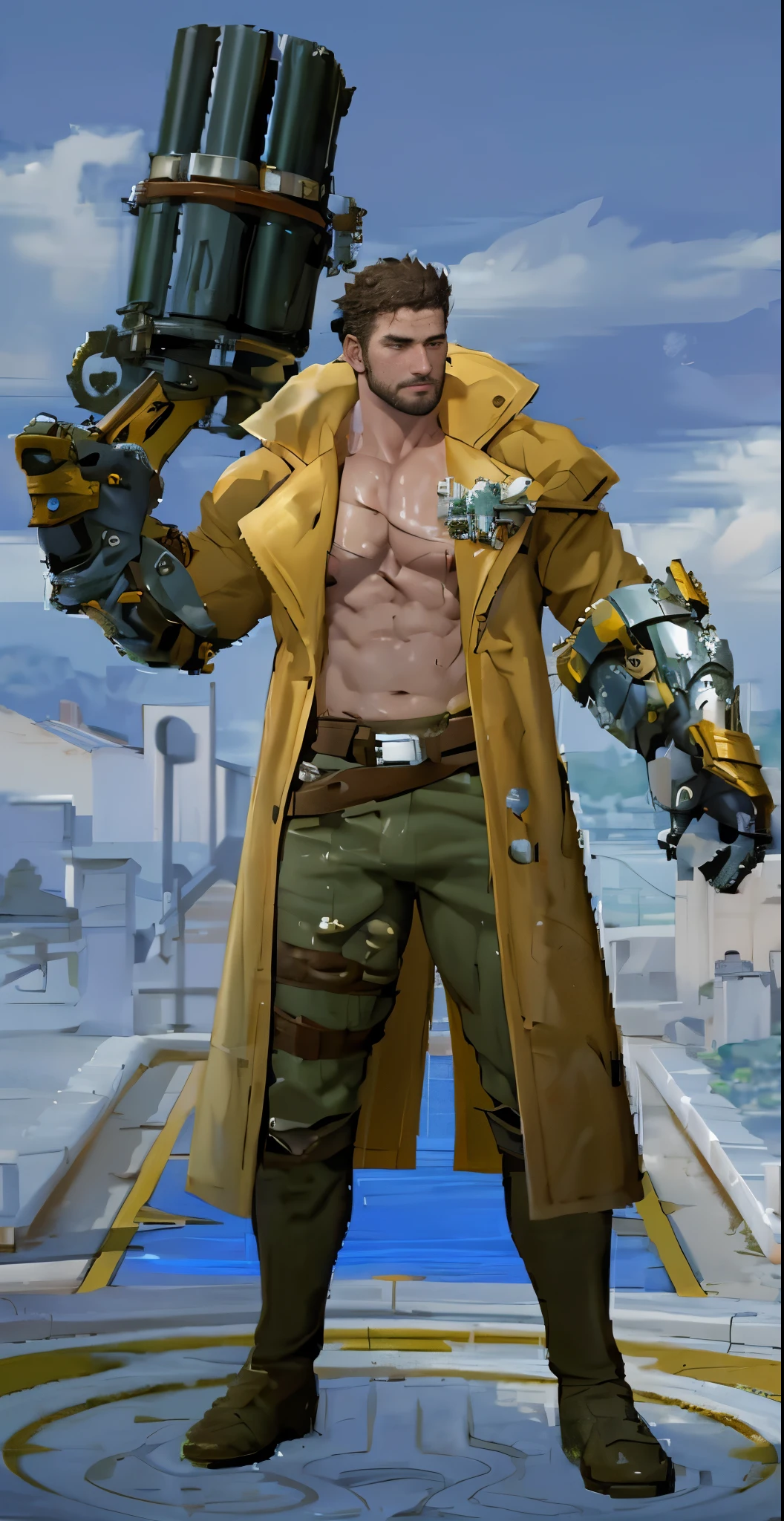 muscle, bara , 35 years old, handsome men, Naked , impact , Sweaty , Wet , Seductive , Bigboobs , extremely large bulge , big balls , big assa,NSFW,