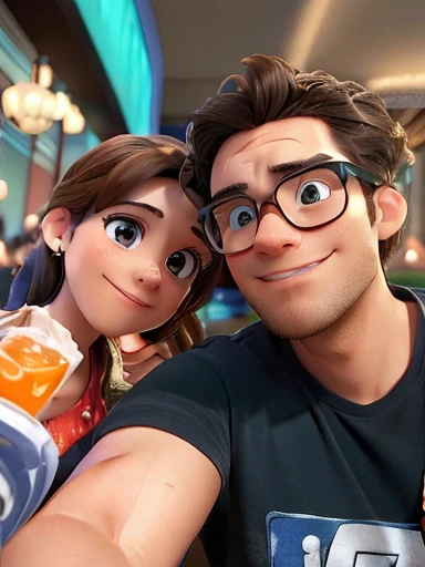 there is a man and woman taking a selfie in a restaurant, reddit post, profile picture 1024px, profile picture, very very high quality picture, taken in the early 2020s, profile image, headshot profile picture, reddit, happy couple, profile pic, 4 k post, 4k post, night!, alex yanes and lisa frank