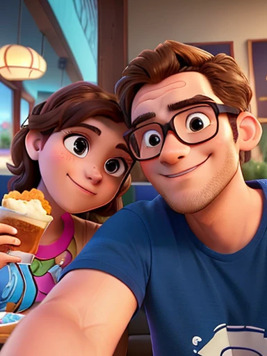 there is a man and woman taking a selfie in a restaurant, reddit post, profile picture 1024px, profile picture, very very low quality picture, taken in the early 2020s, profile image, headshot profile picture, reddit, profile pic, happy couple, 4 k post, 4k post, night!, alex yanes and lisa frank