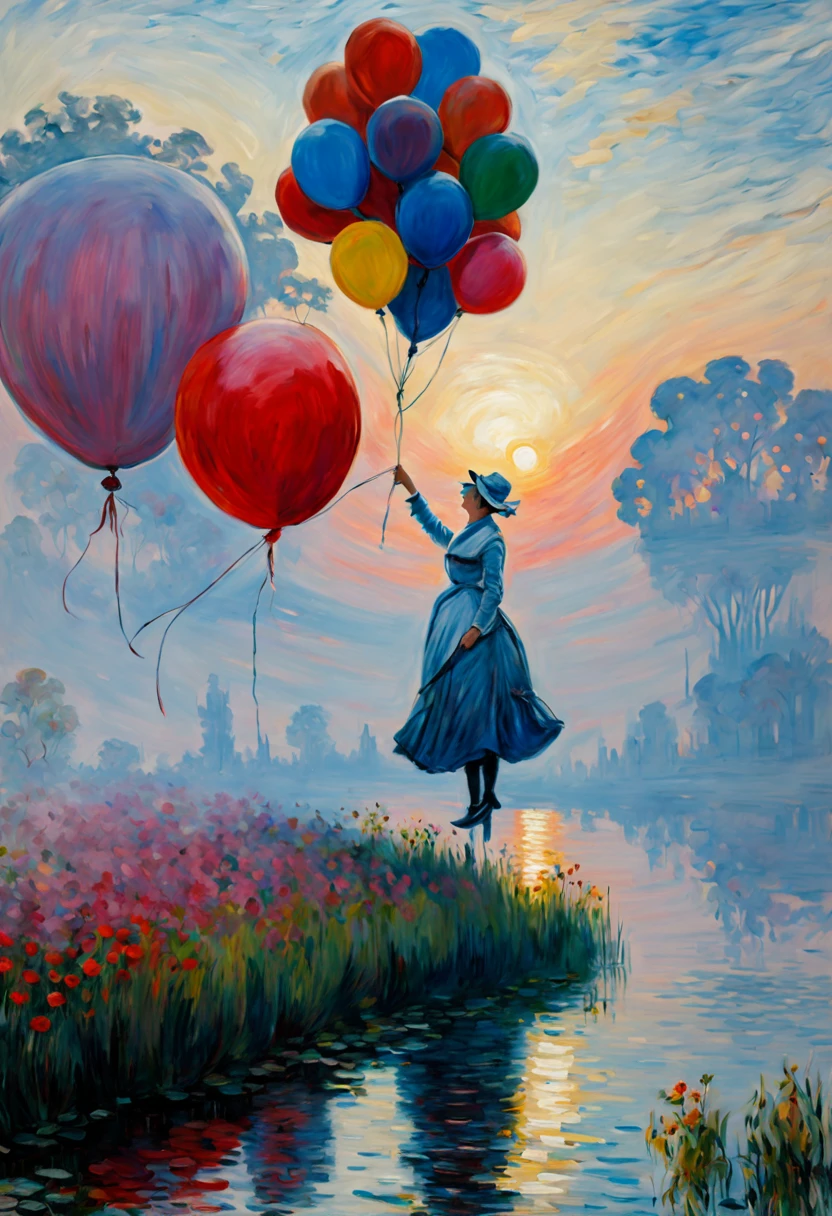 (by Claude Monet:1.4), balloon art, intricate, (best quality, masterpiece, Representative work, official art, Professional, unity 8k wallpaper:1.3)