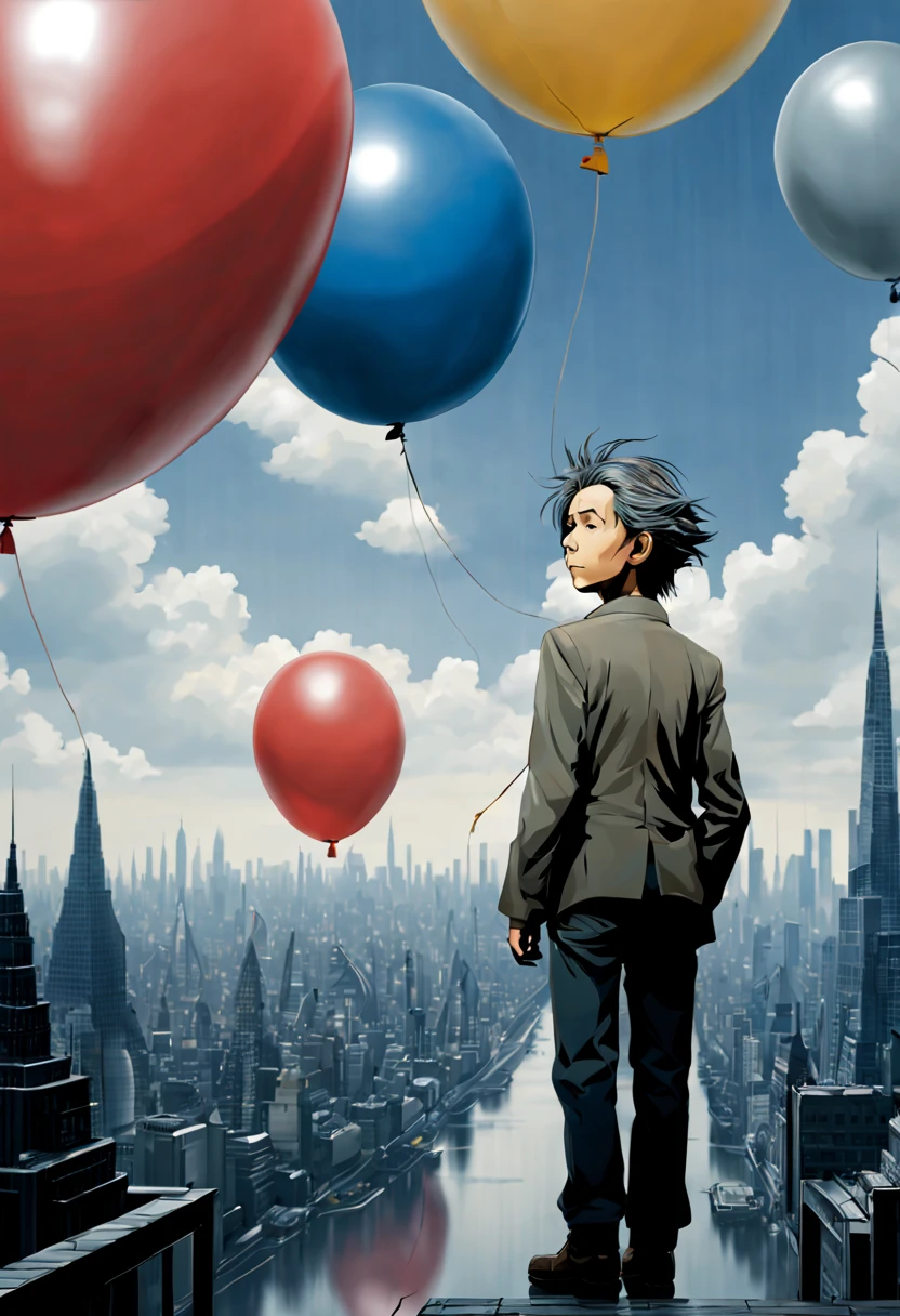 (by Naoki Urasawa:1.4), balloon art, intricate, (best quality, masterpiece, Representative work, official art, Professional, unity 8k wallpaper:1.3)