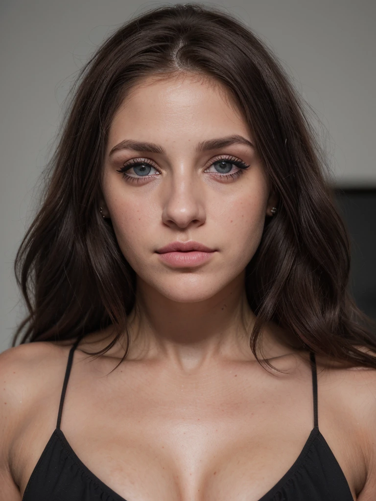 (mejor calidad, ultra detallado) (retrato, hermosos ojos detallados, hermosos labios detallados, ojos y rostro extremadamente detallados), piel clara, cabello ?????, ojos estrechos, labios carnosos,cuerpo,bikini,lentes negros