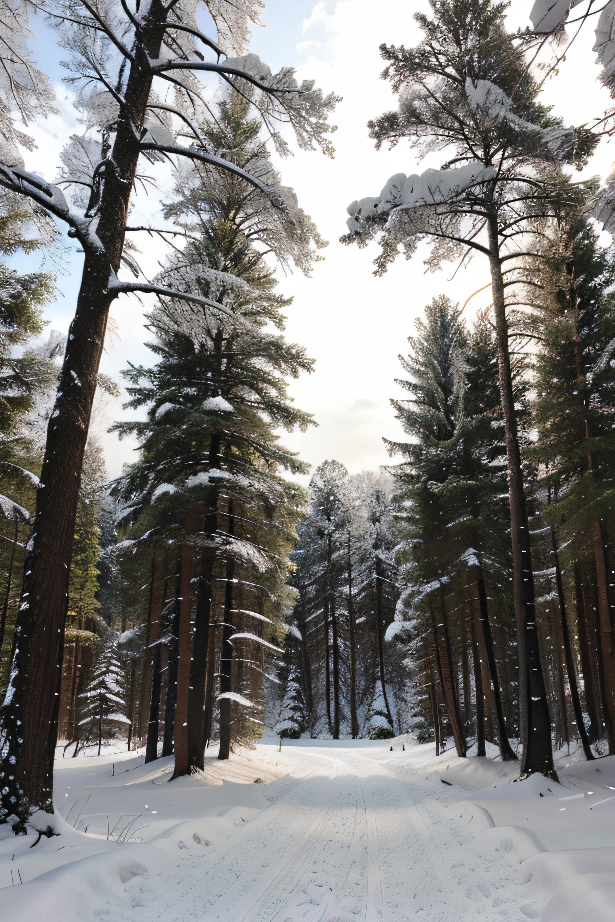 picture of a woods full of snow