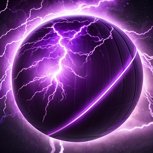 icon, purple ball with purple lightning storm inside the ball