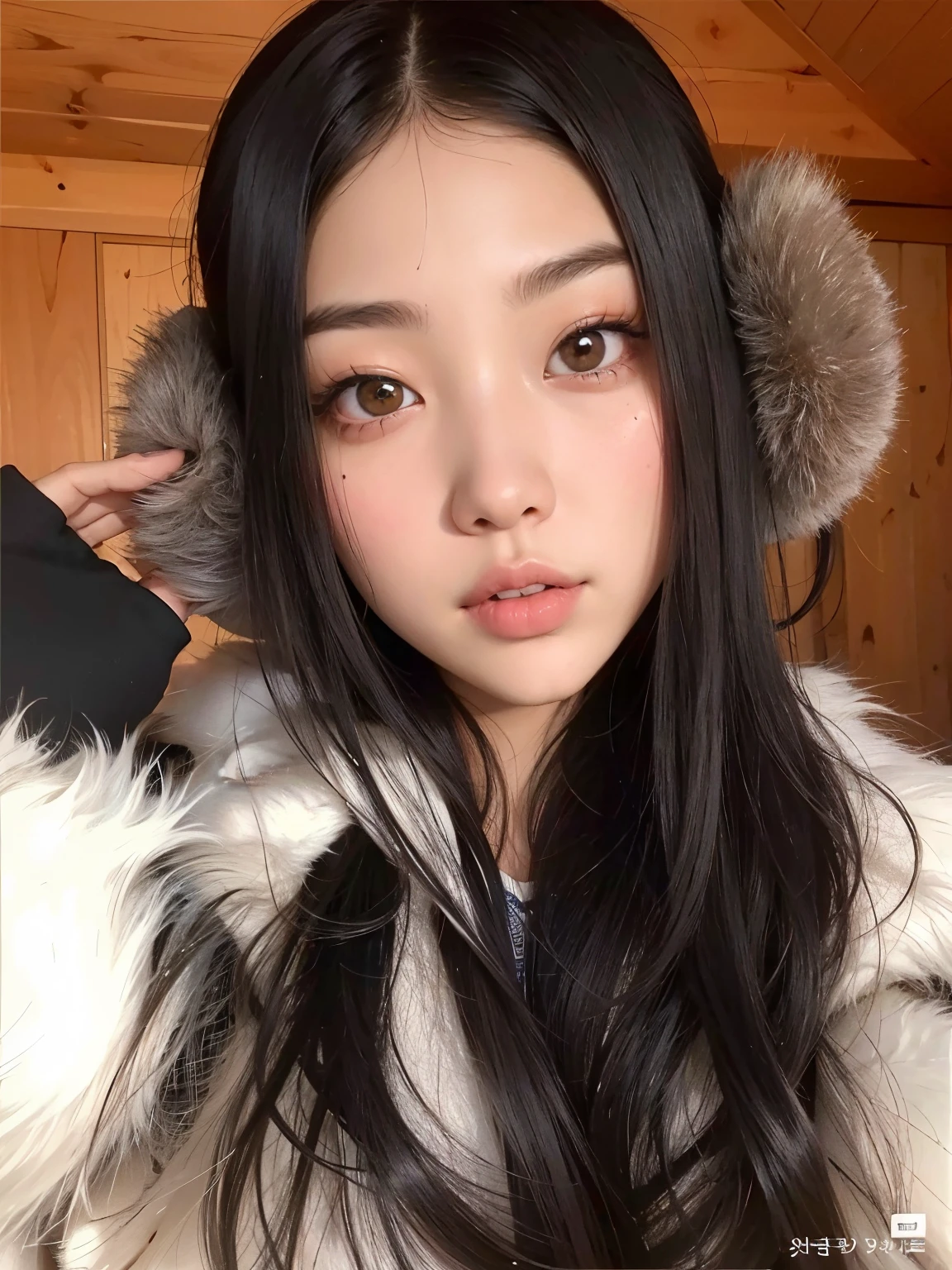 un primer plano de una mujer con cabello largo y negro que llevaba un abrigo de piel, young cute wan asian face, Hermosa Delphine, Hermosa cara de chicas japonesas, cabello negro y ojos grandes, Asian face, beautiful asian girl, Blackpink Jennie, Sui Ishida con cabello negro, Rasgos faciales japoneses, Joven y adorable rostro coreano, Diosa japonesa, asian beautiful face, asian features
