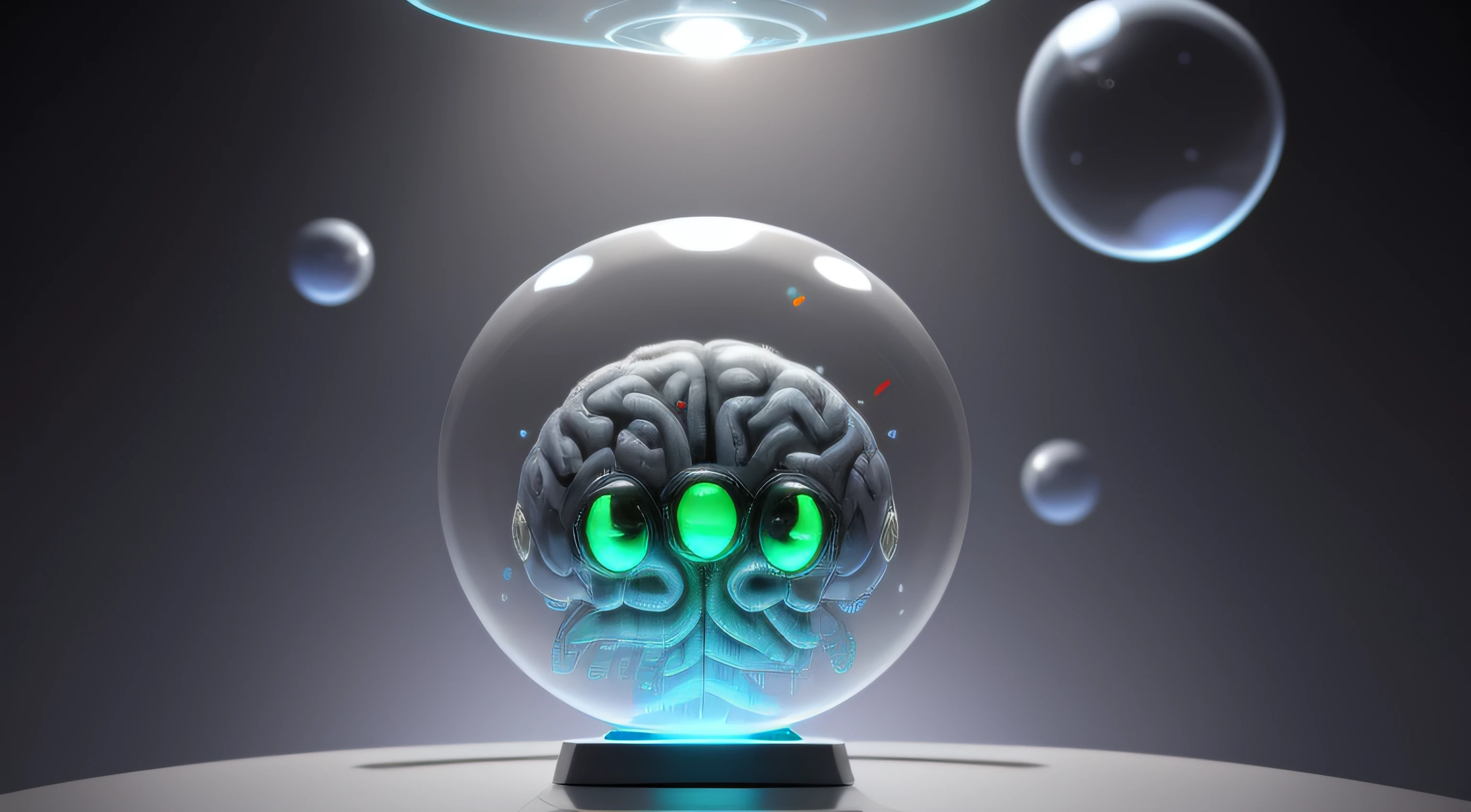 glass orbs,brain artificial intelligence, Alien technology,