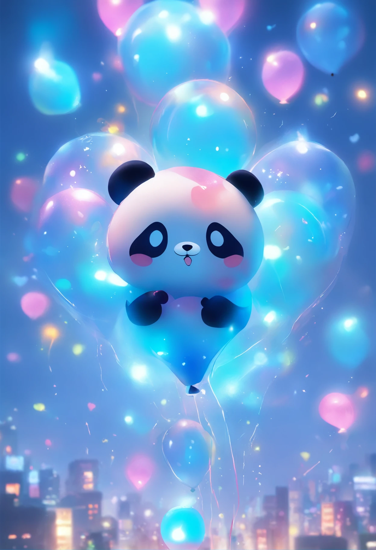 (((Inflatable panda hydrogen balloon floating in the air))),cleanness,Intense contour light,Luminous inside,Colorful,((Best quality at best)), ((tmasterpiece)),Enhanced dynamic viewing angle,,glowing effect,ultra - detailed,Works of masters,high high quality,8K分辨率,depth of fields,电影灯光,epic graphics,high high quality,ultra - detailed,Detailed pubic hair,Accurate anatomy