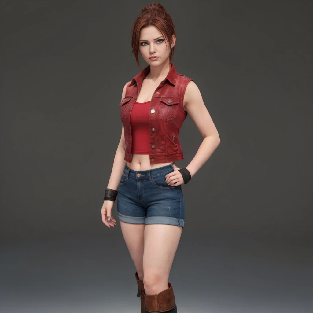 (Claire Redfield:1.1), (perfect facial features:1.1), (belos olhos detalhados, beautiful detailed lips, olhos e rosto extremamente detalhados, long eyelashes), (fotorrealista:1.37), (ultra-detalhado, Realistic), (retrato, horror), (vivid colors), (studio lighting), (tons de cores sutis), (foco nítido), (Bokeh) Textura ultrarrealista, angry expression