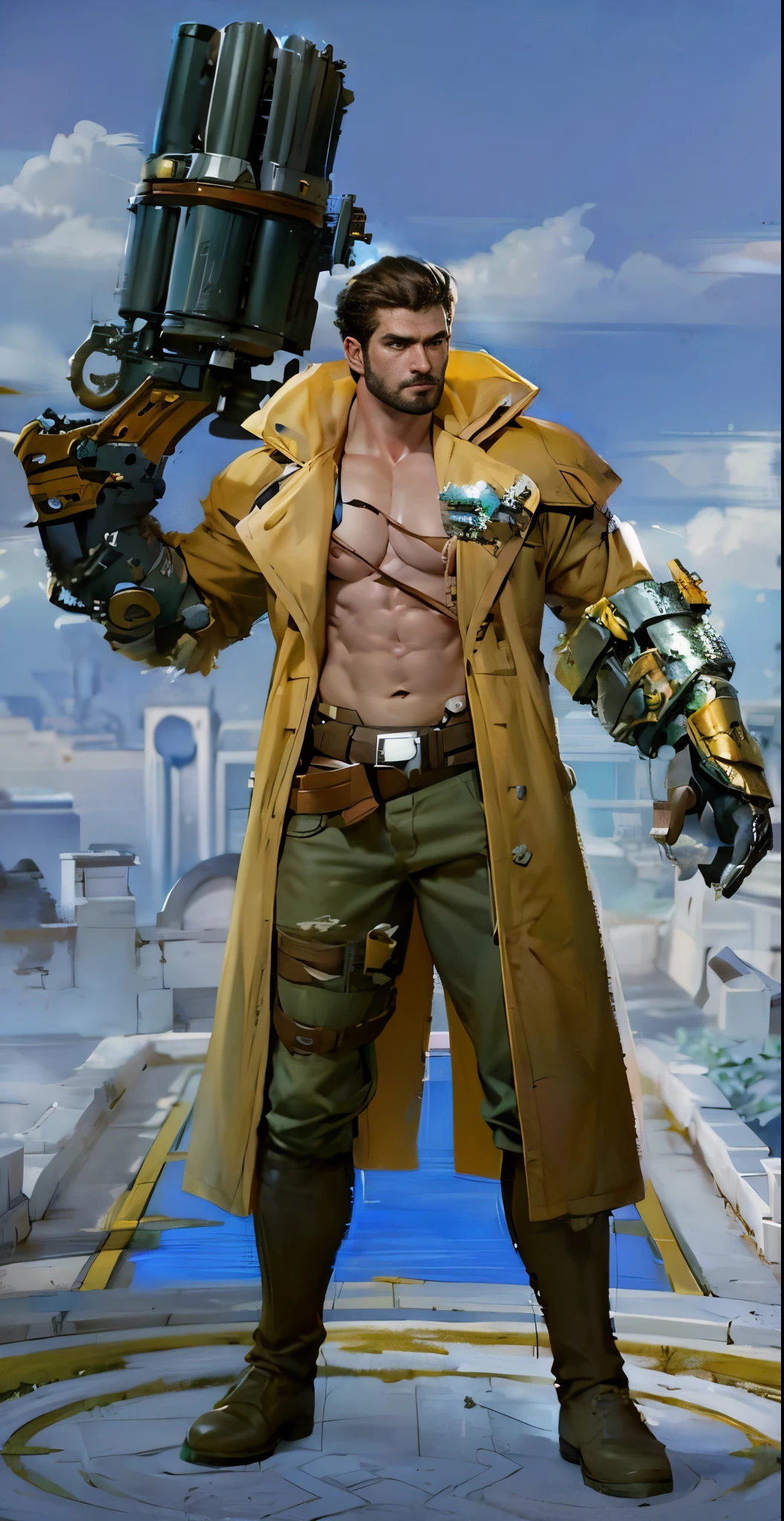 (RAW photo, best quality), (realistic, photo-realistic:1.3), masterpiece, an extremely manly and masculine, extremely detailed, CG, unity , 2k wallpaper, Amazing, finely detail, extremely detailed CG unity 8k wallpaper, huge filesize, ultra-detailed, highres, absurdres, soft light, pietroboselli person, tan skin, detailed fingers, extremely detailed eyes and face, beautiful detailed nose, beautiful detailed eyes, light on face, looking at viewer, (1man, mature face), realistic face, realistic body, underwear, shirtless, big bulge on underwear, big rounded ass