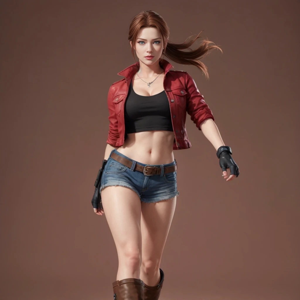 (Claire Redfield:1.1), (perfect facial features:1.1), (belos olhos detalhados, beautiful detailed lips, olhos e rosto extremamente detalhados, long eyelashes), (fotorrealista:1.37), (ultra-detalhado, Realistic), (retrato, horror), (vivid colors), (studio lighting), (tons de cores sutis), (foco nítido), (Bokeh) Textura ultrarrealista