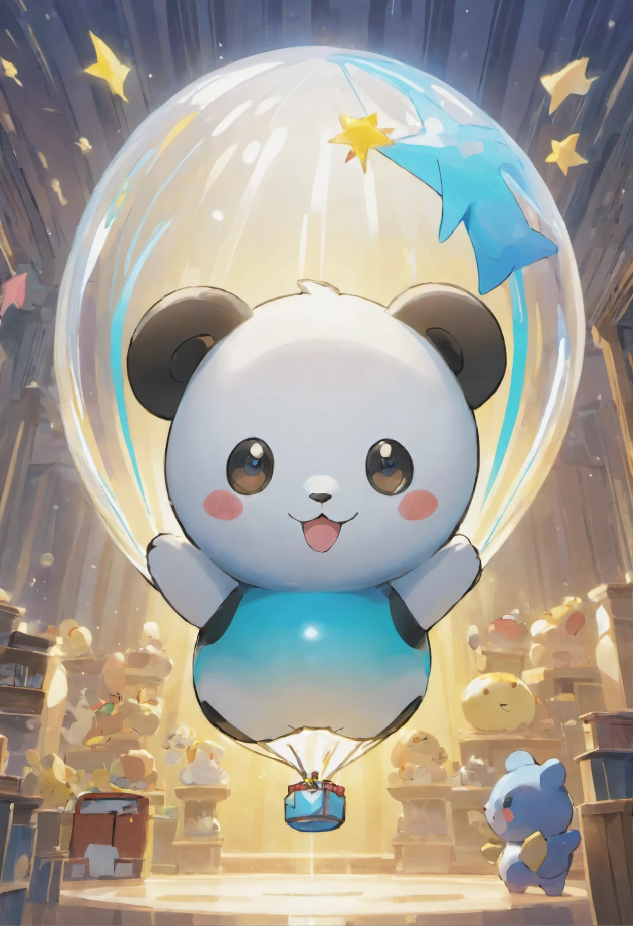 （（（Inflatable panda hydrogen balloon floating in the air））），cleanness，Intense contour light，Luminous inside，Colorful，（（Best quality））， （（tmasterpiece）），Enhanced dynamic viewing angle，，glowing effect，ultra - detailed，Works of masters，high high quality，8K分辨率，depth of fields，电影灯光，epic graphics，high high quality，ultra - detailed，Detailed pubic hair，Accurate dissection