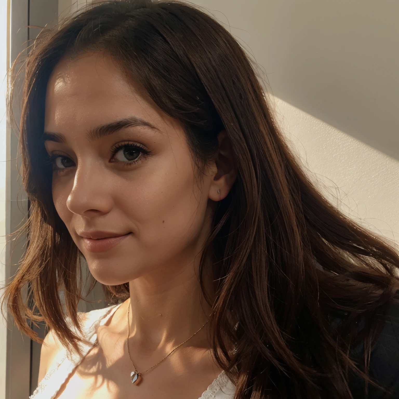 crie uma mulher que esteja pelada, mas aue esteja numa cada humilde