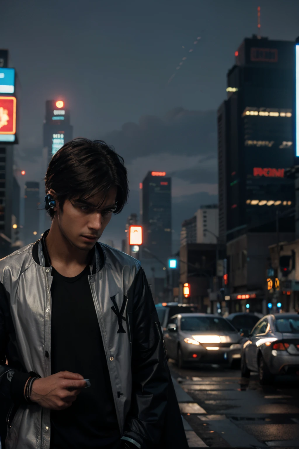 Change background cyberpunk handsome boy,realic face 8k,ultra realistic