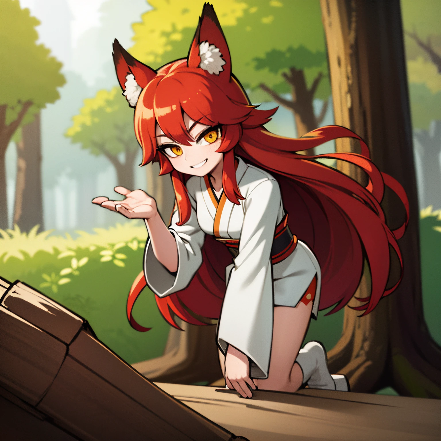 A close up of a cartoon girl with long red hair - SeaArt AI