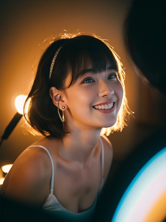 Playing drums、drummer、full bodyesbian、blacks、huge tit、((8K)、top-quality、masterpiece、超A high resolution:1.2)Photo Beautiful Japan woman、Elegance、There is a good、Transparent atmosphere、Beautiful face、Gradient lighting、1girl in、Delicate skin、Look into the distance、Brown-eyed、、(breasts are large:1.0)、(realisitic:1.4)、(top-quality:1.0)、(超A high resolution:1.0)、8K、Raw photography、(masterpiece:0.2)、(pureerosface)、 Music Studio、total darkness、subject、deep in the night、chubby figure、Bangs shed to the side、Perfect hairstyle、Put your ears out、Laugh、smil、