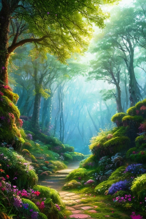 masterpiece, best quality, high quality,extremely detailed CG unity 8k wallpaper, An enchanting and dreamy scene of a fantasy forest, with towering trees, glowing mushrooms, and hidden fairy glens, creating a sense of mystique and enchantment, artstation, digital illustration, intricate, trending, pastel colors, oil paiting, award winning photography, Bokeh, Depth of Field, HDR, bloom, Chromatic Aberration ,Photorealistic,extremely detailed, trending on artstation, trending on CGsociety, Intricate, High Detail, dramatic, art by midjourney