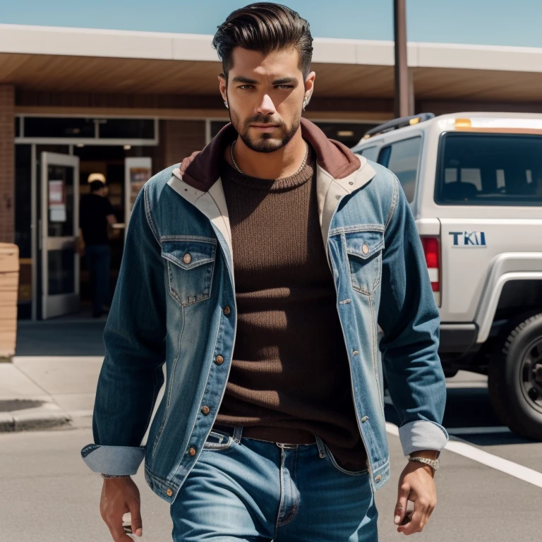 slim american boy, american pop idol, ((hobo)),Ruffian, ((top-quality, 8K, tmasterpiece: 1.3)), lock focus: 1.2, Handsome guy with perfect figure: 1.4, Detailed depiction of facial and skin textures, 詳細な目, skiny, Handsome face, Symmetrical face, whole-length, Thigh thick, Sloppy dress, and the sun was shining brightly,supermarket