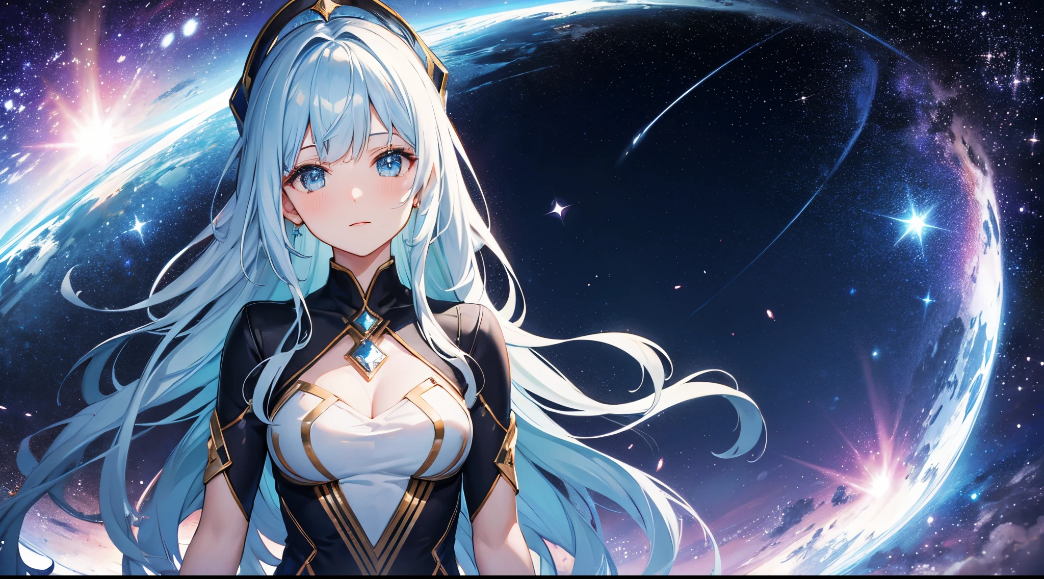 stars, space, galaxy, goddess ((1 person))