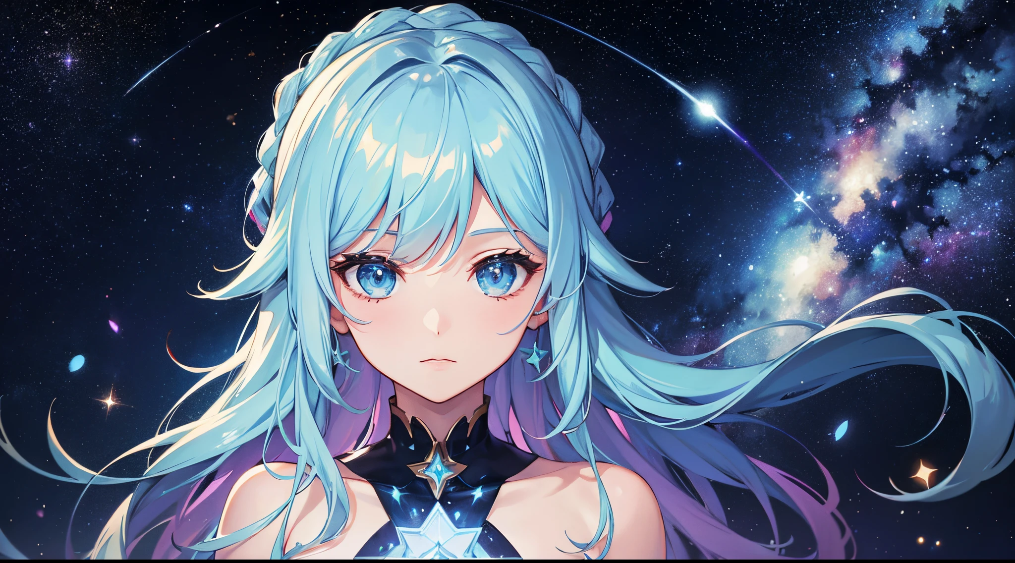 stars, space, galaxy, goddess ((1 person))