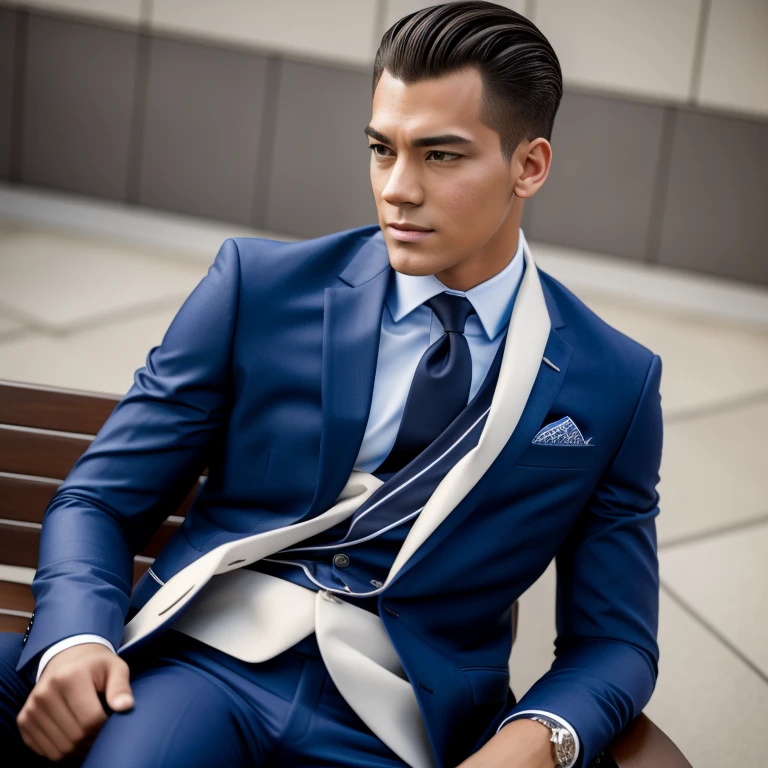 slim american boy, american pop idol, ((moneybags)), ((top-quality, 8K, tmasterpiece: 1.3)), lock focus: 1.2, Handsome guy with perfect figure: 1.4, Detailed depiction of facial and skin textures, 詳細な目, skiny, Handsome face, Symmetrical face, whole-length, Thigh thick, high end suit, Sitting in a convertible