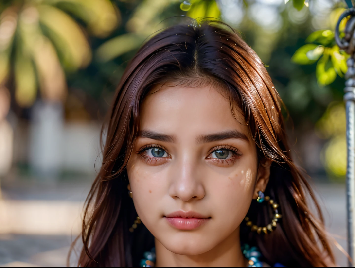 (melhor qualidade,8k,ultra-realista:1.2),close-up de uma mulher loira usando um colar, retrato adolescente hiper-realista, olhos azuis, Estudante realista com franja, ultra-detalhado, looking-into-camera