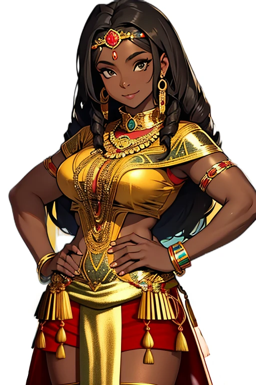 Complete a imagem com uma saia dourada