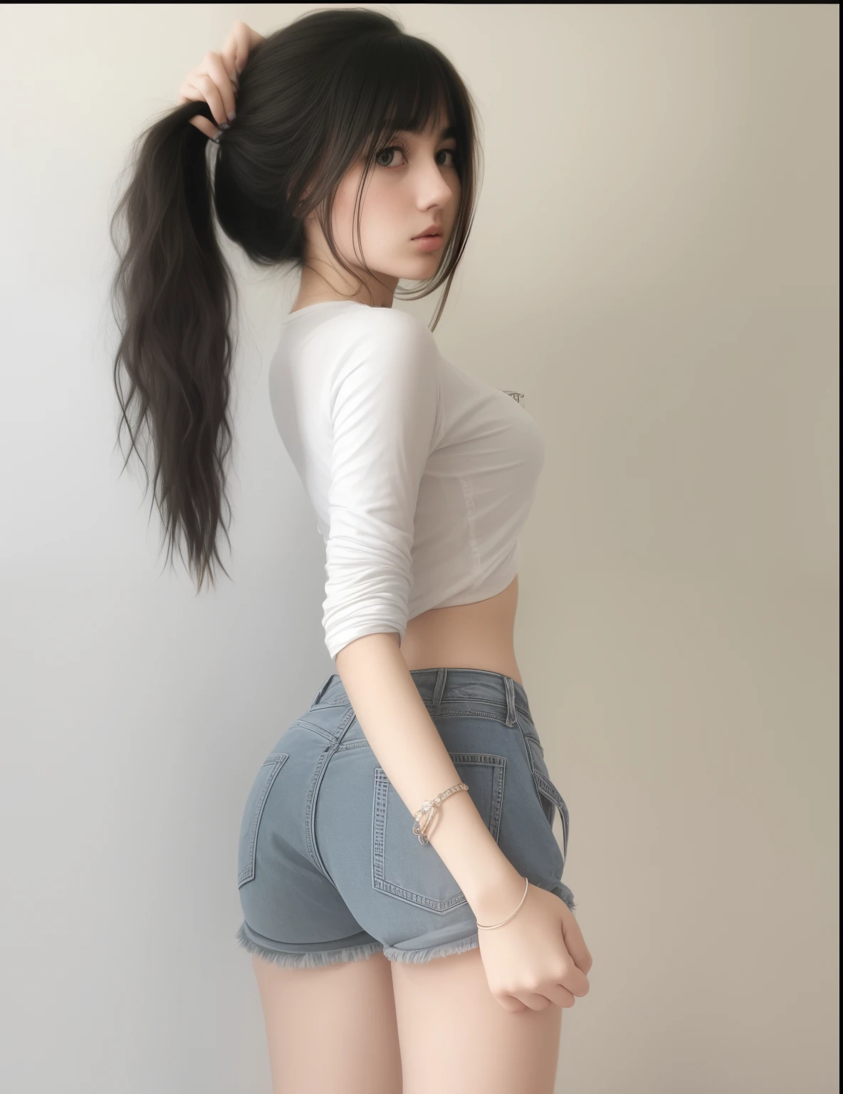 Arafed woman with long hair and white shirt is posing, 1 8 yes, 2 4 year old female model, 18yr old, age 22, 2 5 years old, 23years old, 2 7 years old, 21yo, half-body photo, photo of slim girl, 16 yaers old, 2 8 years old