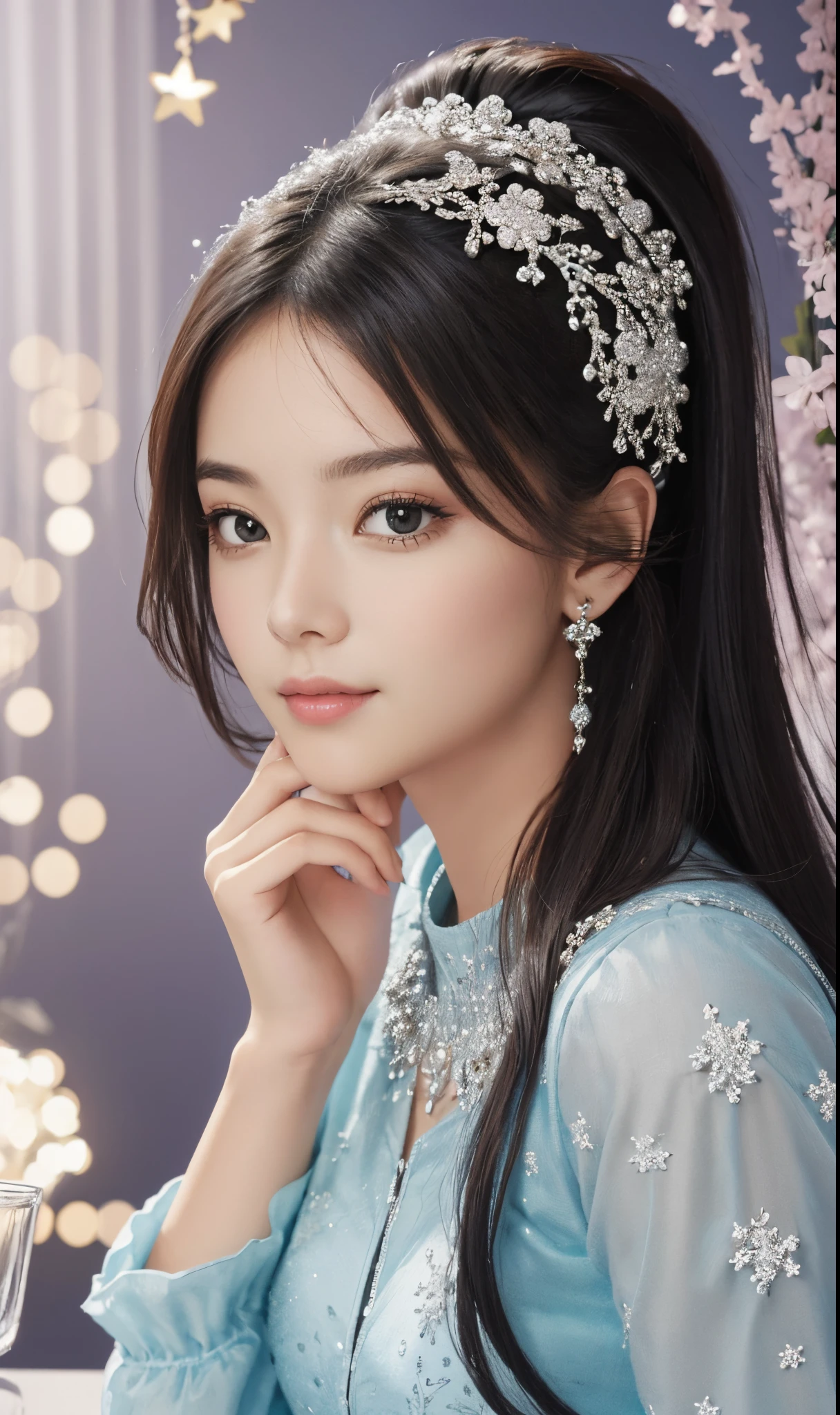 ((Beautie,femele,Beautiful fece,Background Simple))