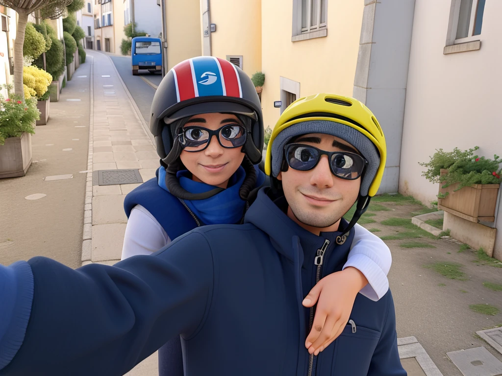 Un couple amoureux à Lisbonne avec le Tage en arrière-plan