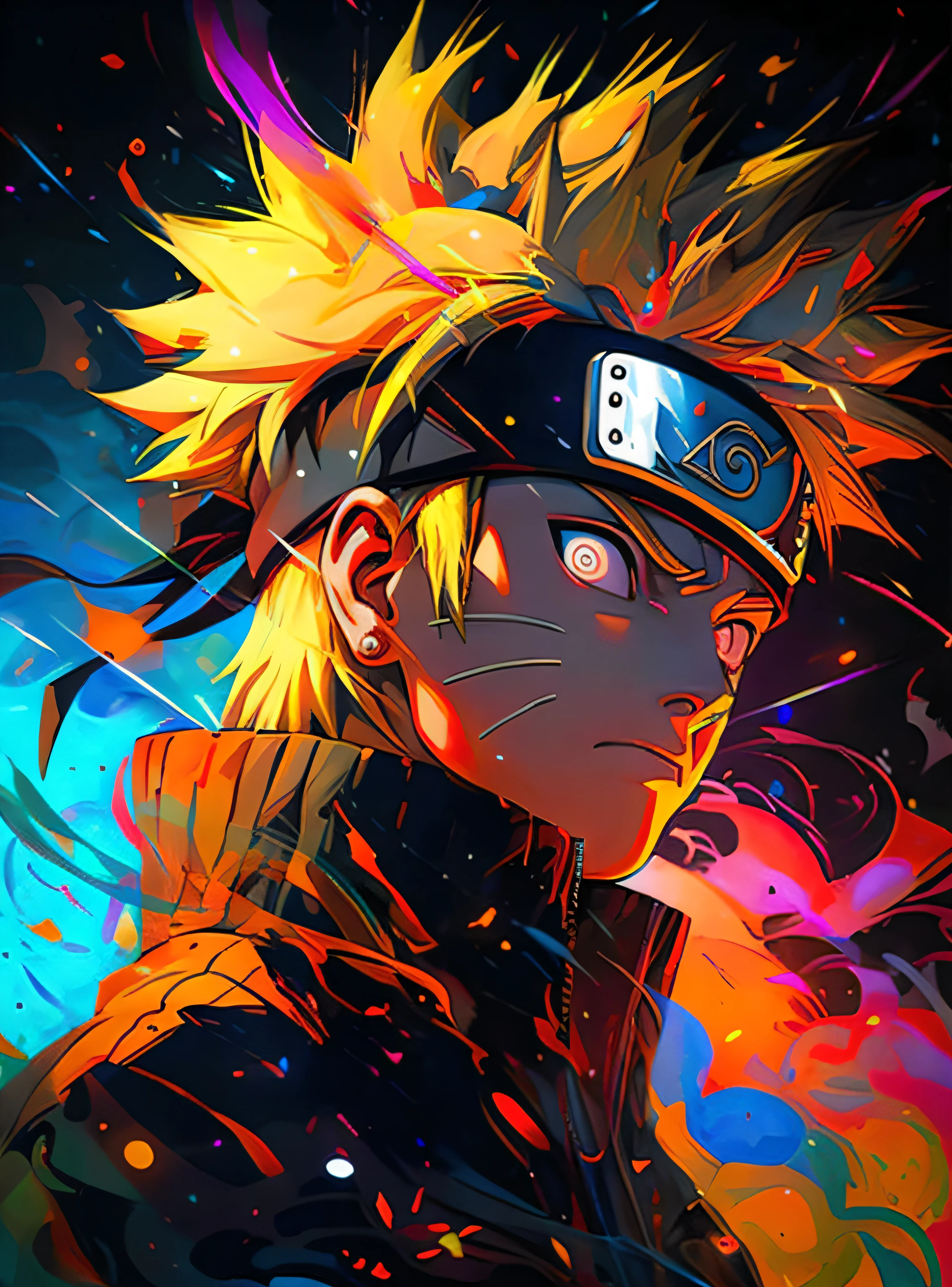 a close up of a person with a colorful hair and glasses, naruto artstyle, badass anime 8 k, anime wallpaper 4k, anime wallpaper 4 k, anime art wallpaper 8 k, 4 k manga wallpaper, anime style 4 k, anime art wallpaper 4k, anime art wallpaper 4 k, 4k anime wallpaper, naruto uzumaki, anime wallaper